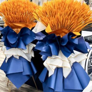 蓝色麦穗开业花篮Blue wheat ear opening flower basket