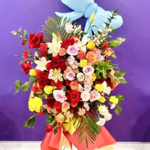 红金开业花篮B Red and Gold Grand Opening Flower Basket-B