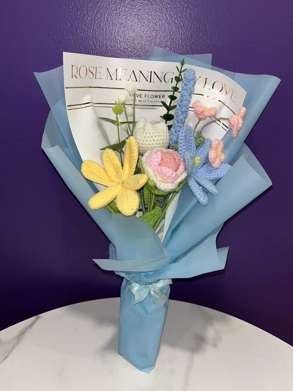 Handmade Crochet Rose Bouquet-d