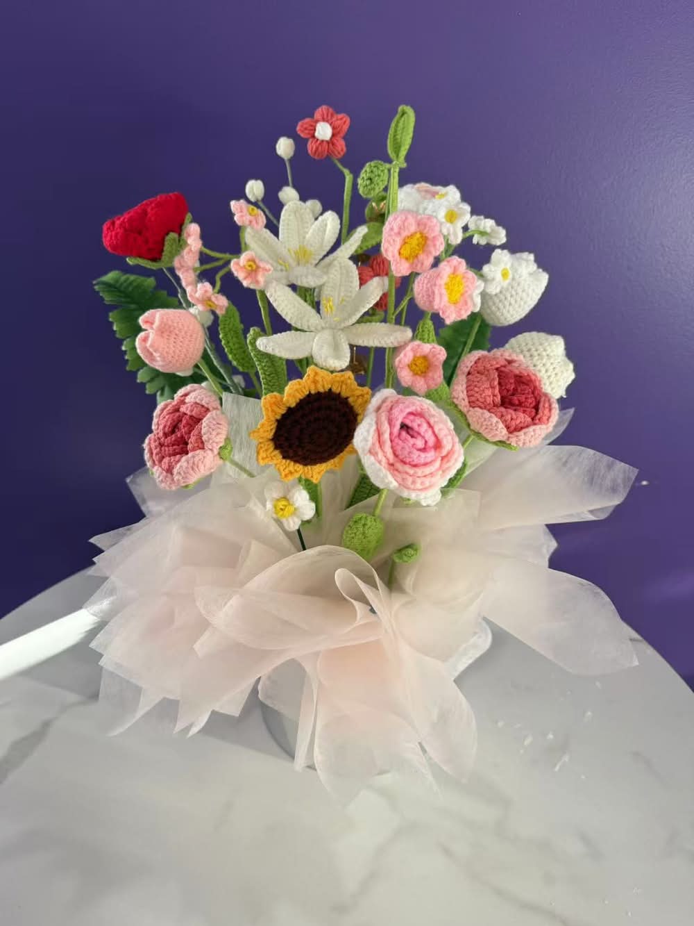 Charming Faux Flower Bouquet - Large Pastora