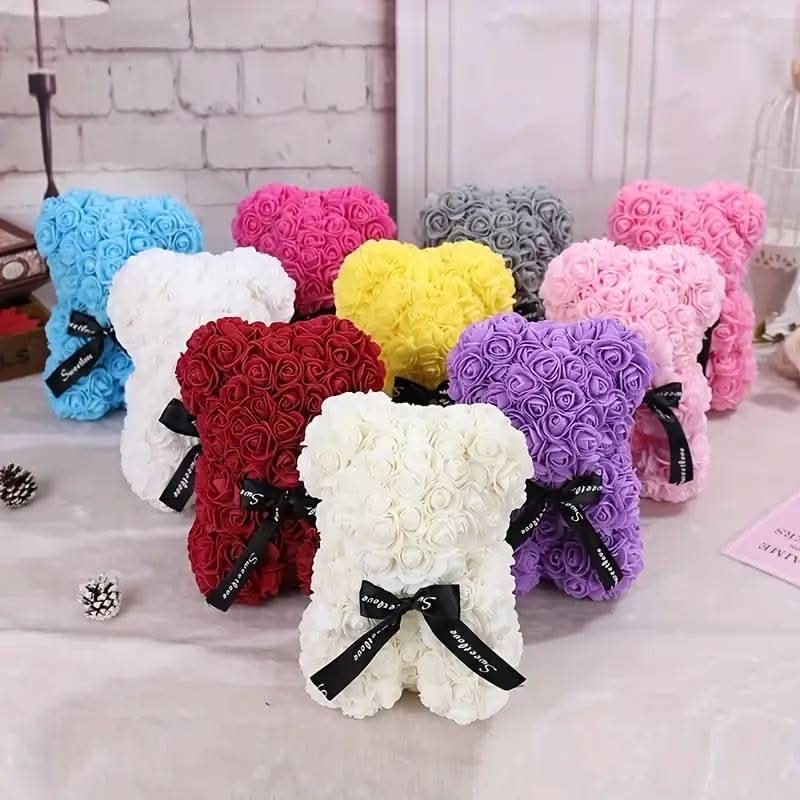 Rose Bear - Artificial Foam Flowers - Red