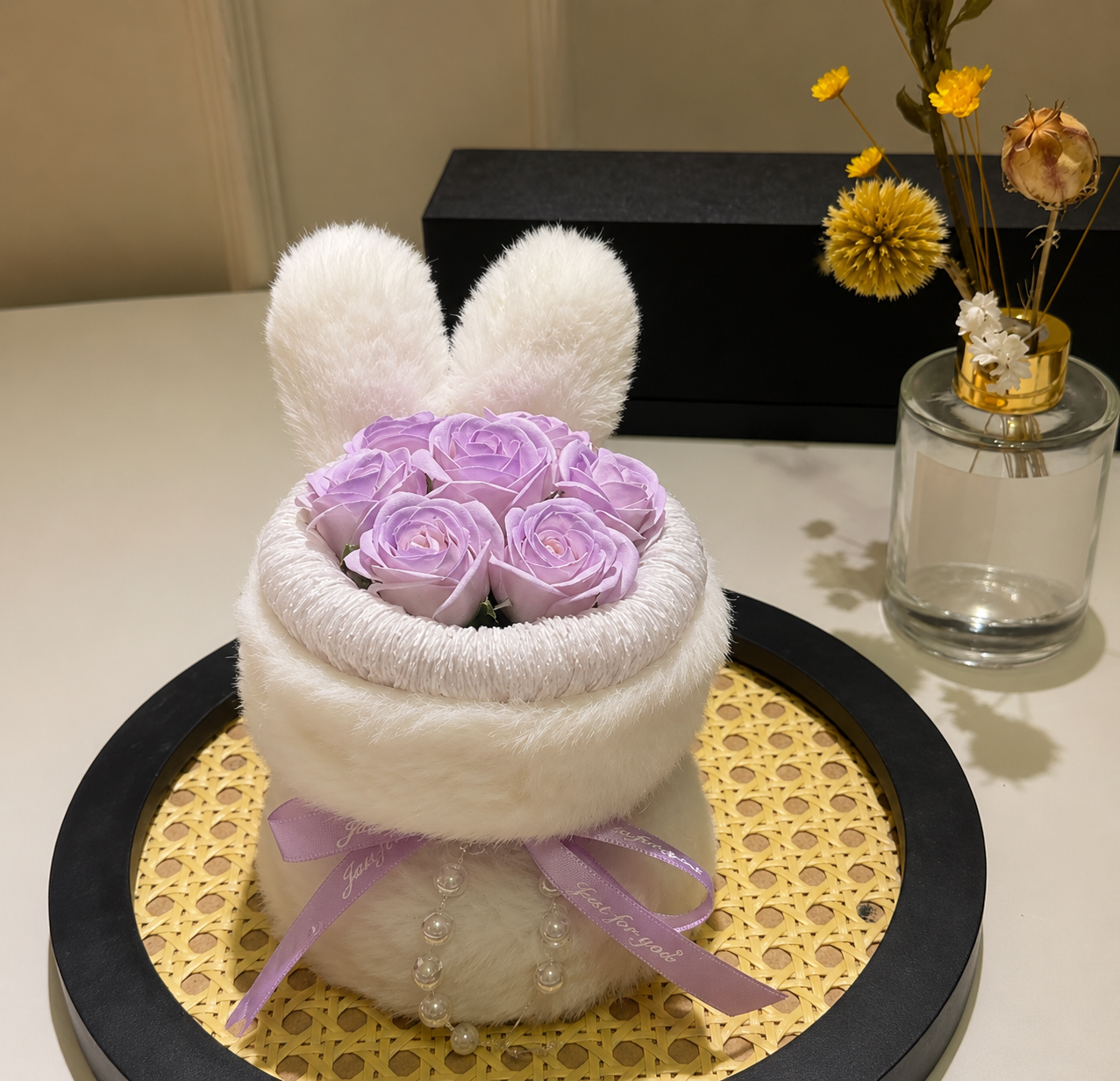 F356 Bunny Ears Rose Rabbit Bouquet - Lavender Purple / 兔耳玫瑰兔子花束 - 薰衣草紫